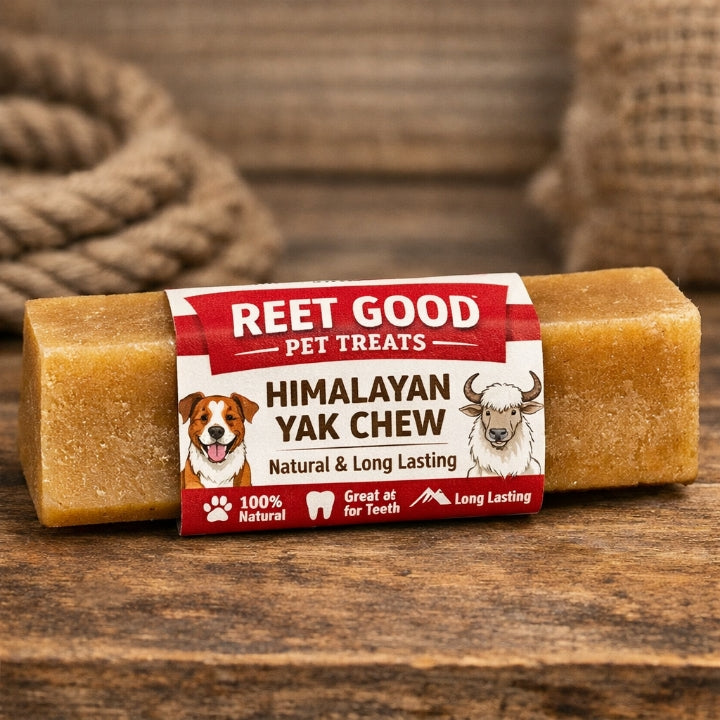 Plain yak bar medium natural dog chew on white background – Reet Good Pet Treats